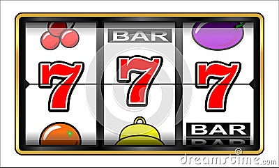 Gambling illustration 777. Slot machine Stock Photo