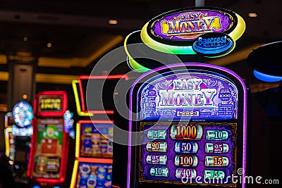 Gambling in the night & wins by Las Vegas. Nevada. Editorial Stock Photo