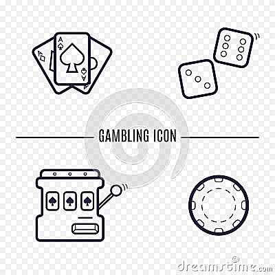 Gambling simple line icon. Vector Illustration