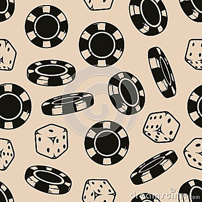 Gambling vintage seamless pattern Vector Illustration
