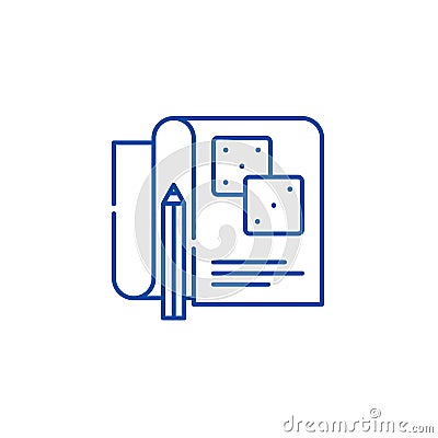 Game account line icon concept. Game account flat vector symbol, sign, outline illustration. Vector Illustration