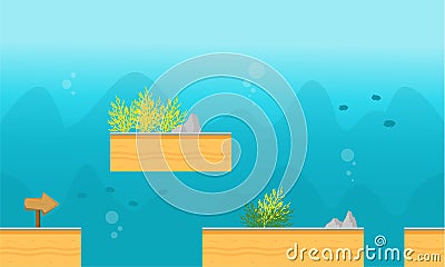 Game background style underwater Vector Illustration