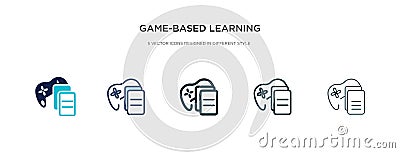 Game-based learning icon in different style vector illustration. two colored and black game-based learning vector icons designed Vector Illustration