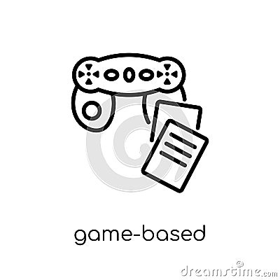 game-based learning icon. Trendy modern flat linear vector game-based learning icon on white background from thin line Vector Illustration