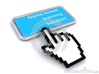 Game based learning solution button Stock Photo