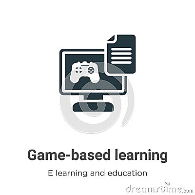 Game-based learning vector icon on white background. Flat vector game-based learning icon symbol sign from modern e learning and Vector Illustration