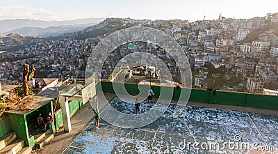 A game of basketball in Aizawl Editorial Stock Photo