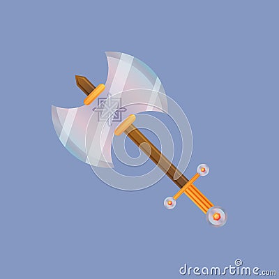 Game battle axe Vector Illustration