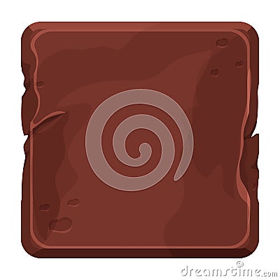 Game block ground or stone material, tile, brick isolated on white background. Game ui element, casual, textured and Vector Illustration