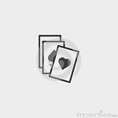 Game cards icon in a flat design in black color. Vector illustration eps10 Vector Illustration