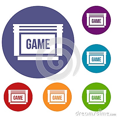 Game cartridge icons set Vector Illustration