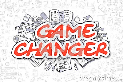 Game Changer - Doodle Red Text. Business Concept. Stock Photo