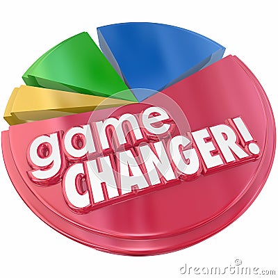 Game Changer Pie Chart Growing Market Share Competition Stock Photo