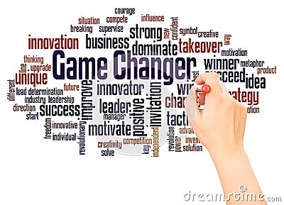 Game Changer word cloud hand writing concept Stock Photo