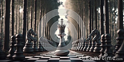 Game of chess. surreal mystical fantasy artwork. Generative AI Stock Photo