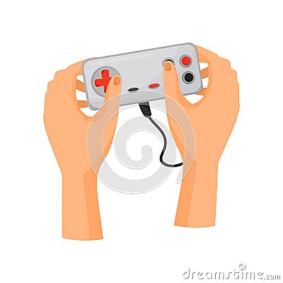Game console concept. Entertainment and dexterity arms. Vector Illustration