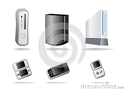 Game console icon set Vector Illustration