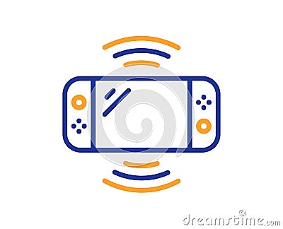 Game console line icon. Portable gamepad sign. Vector Stock Photo