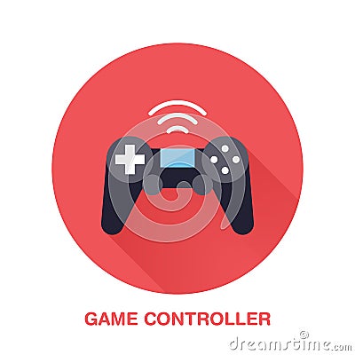 Game controller flat style icon. Wireless technology, video game device sign. Vector illustration of communication Vector Illustration