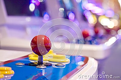 Game controller in game arcade Stock Photo