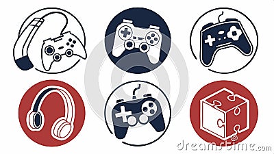 Game controller icons for video games and consoles vector design Generative AI Vector Illustration