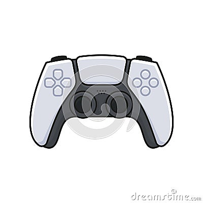 Game Controller. White Joystick Icon. Gamepad for Game Console. Vector Vector Illustration