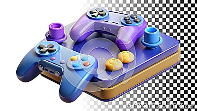 Game controllers video gamepads gaming accessories entertainment system console controllers png transparent image Generative AI Stock Photo