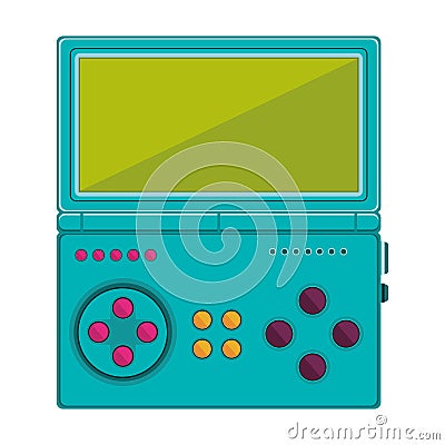Game cube remote control with screen and buttons Vector Illustration