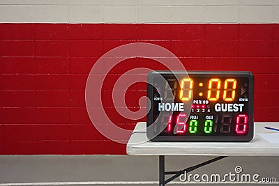 Game day indoor tabletop electronic scoreboard for wrestling, basketball or volleyball Stock Photo