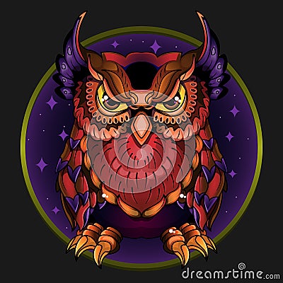 Wild owl Vector Illustration