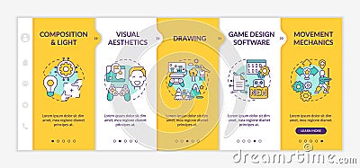 Game designer skills onboarding vector template Vector Illustration