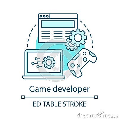 Game developer concept icon Vector Illustration