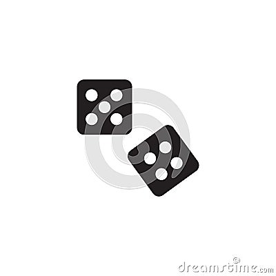 Game dice sign. Flat Icon vector illustration, black symbol on white background Vector Illustration