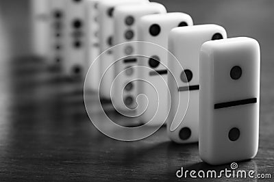 Game of Dominoes Board with Nobody Stock Photo