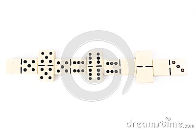 Game dominoes rectangular bottom plastic range of the white background Stock Photo