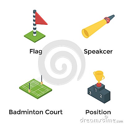 Game Equipments Vectors Icons Stock Photo