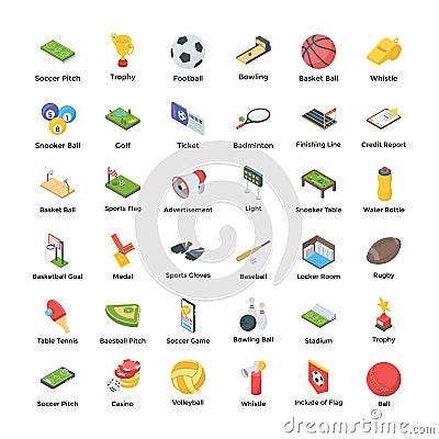 Set of Sports Icons Pack Stock Photo