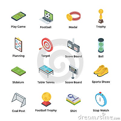 Soccer and Games Icons Stock Photo