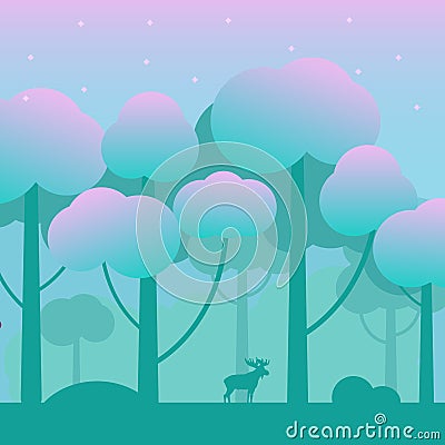 Game fantasy wood background Vector Illustration