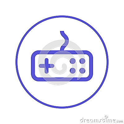 Game, gamepad circular line icon. Round sign. Flat style vector symbol. Vector Illustration