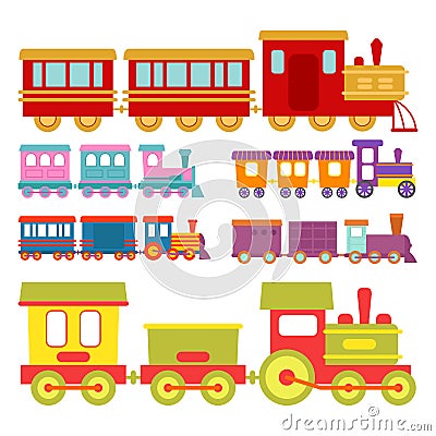 Game gift kids train vector travel railroad transportation toy locomotive illustration. Vector Illustration