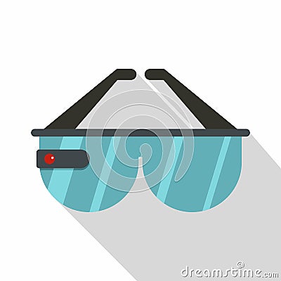 Game headset icon, flat style Vector Illustration