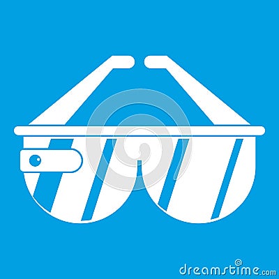 Game headset icon white Vector Illustration