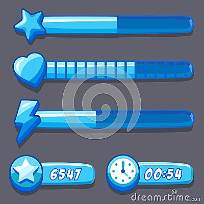 Game ice energy time progress bar Vector Illustration