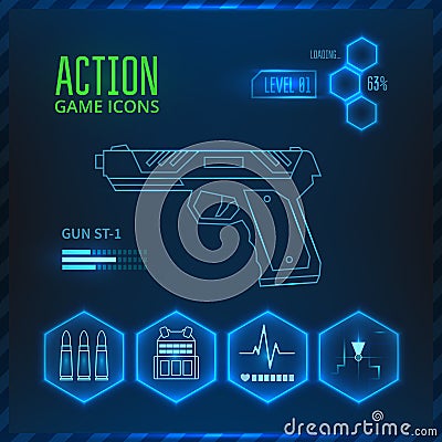 Game icon weapon Vector Illustration