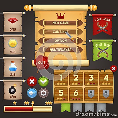 Game interface design Vector Illustration