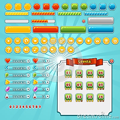 Game Interface Elements Vector Illustration