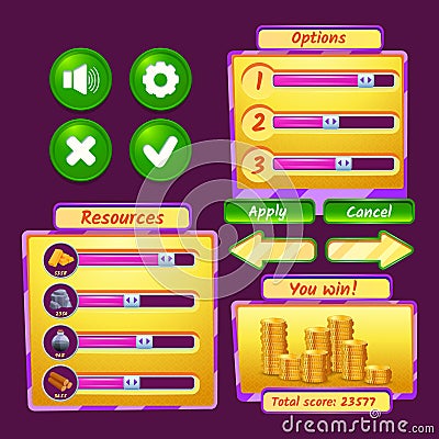 Game Interface Icons Vector Illustration