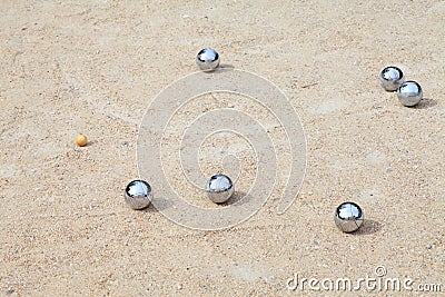 Game of jeu de boule, A french ball game Stock Photo