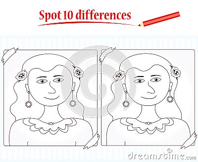 Game for kids: spot 10 differences Stock Photo